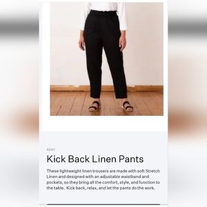 Aday black Kick Back linen pants size L